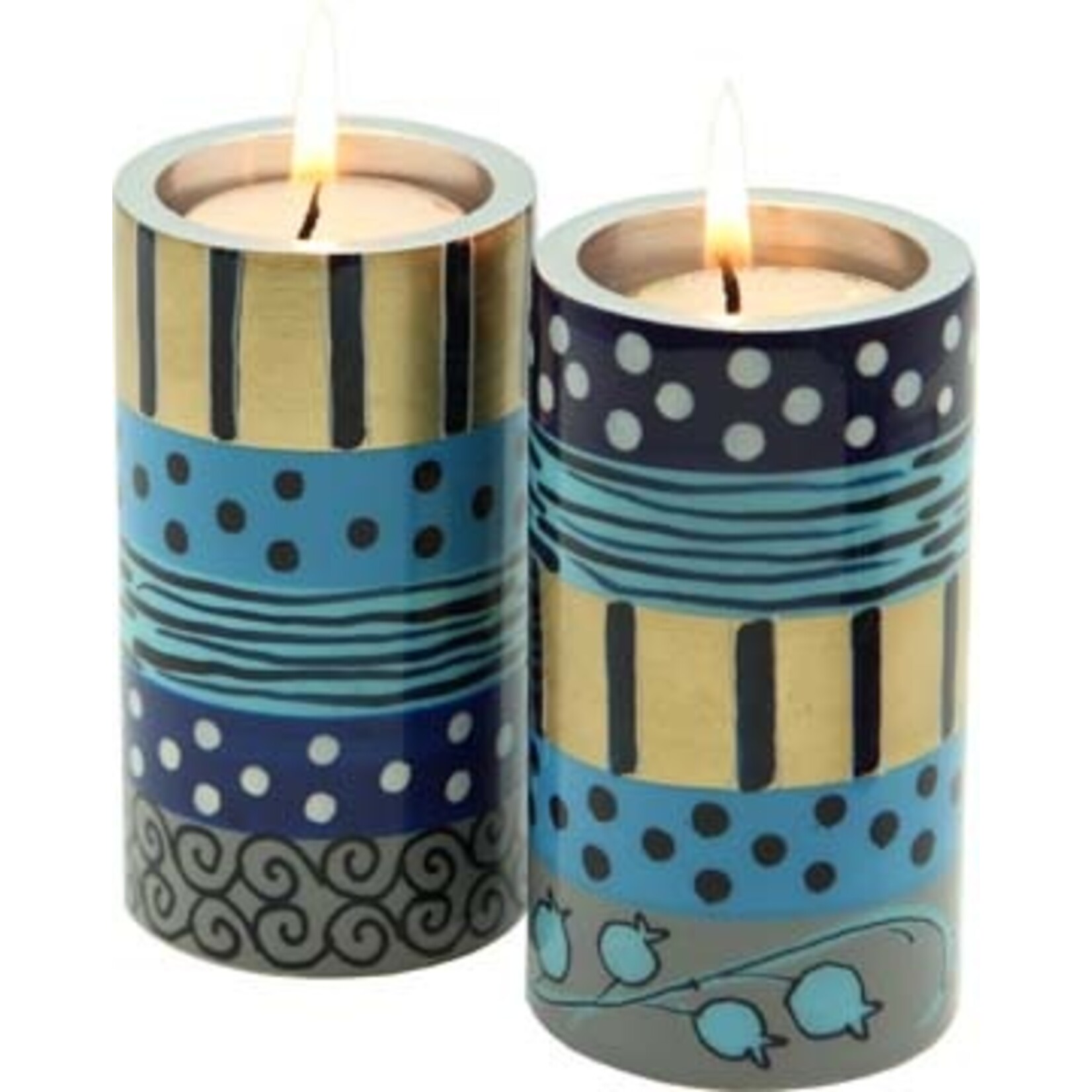 Aluminum Candlesticks, 12cm, Blue Design