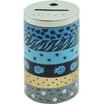 Aluminum Tzedakah Box with Handpainted Design, Blue