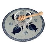 Pomegranate Honey Dish + Wooden Spoon