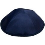 Dark Blue Satin Kippa 18 cm