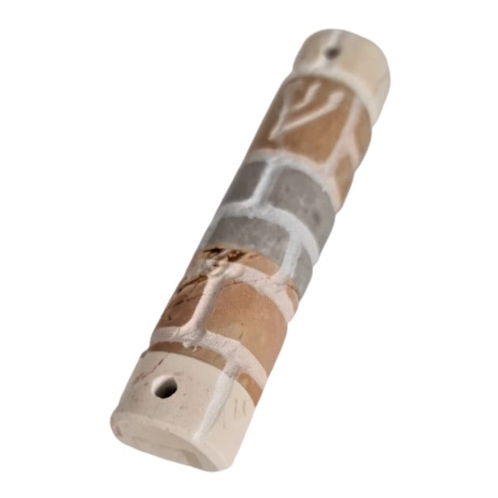 Jerusalem marble mezuzah case 10 cm