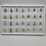 Set of Hamsa Star of David Mezuzah Necklaces, Silver and