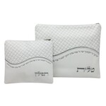 Tallit and Tefillin Bag Set, White Vinyl Wave Design 35X30