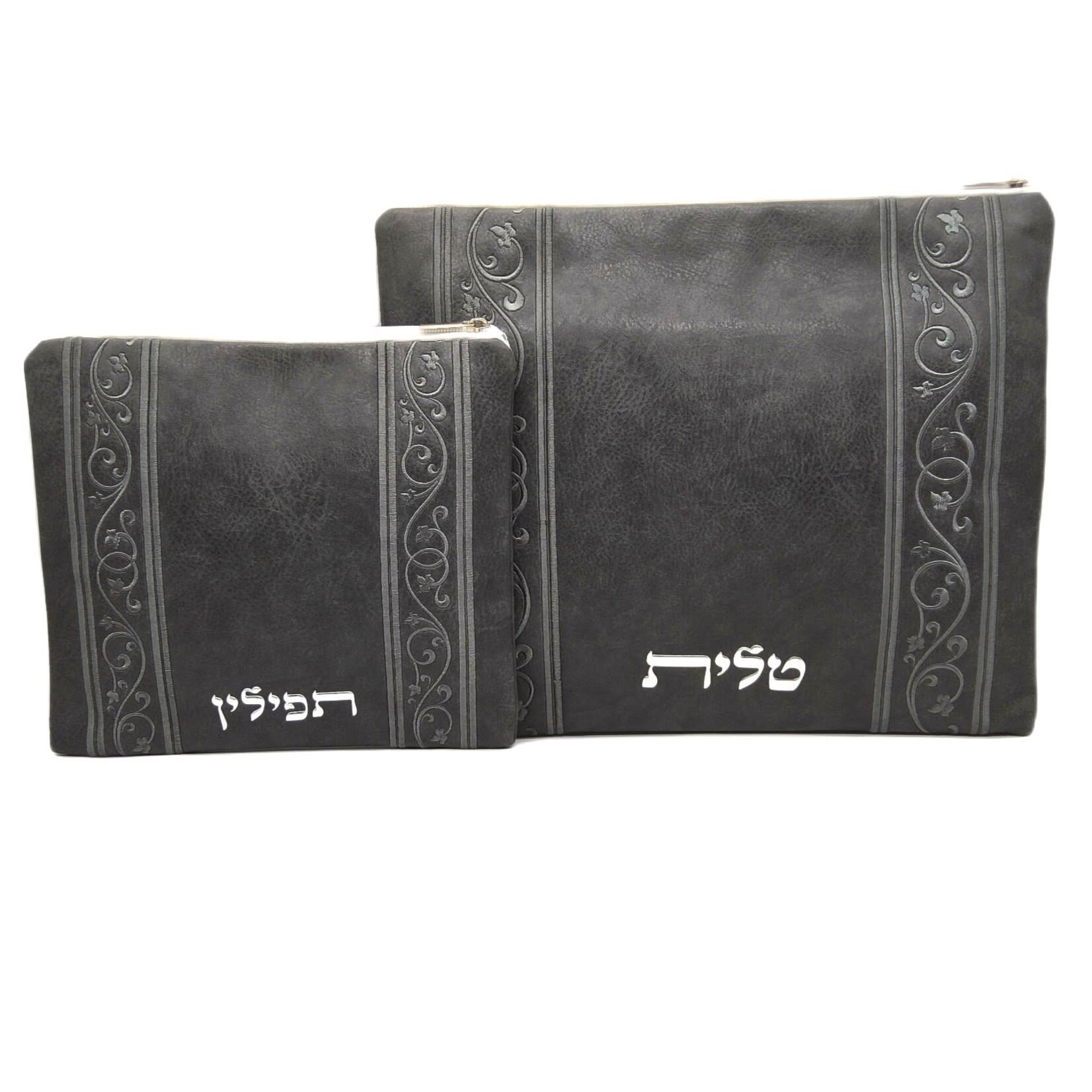 Tallit and Tefillin Bag Set, Concrete Gray Vinyl