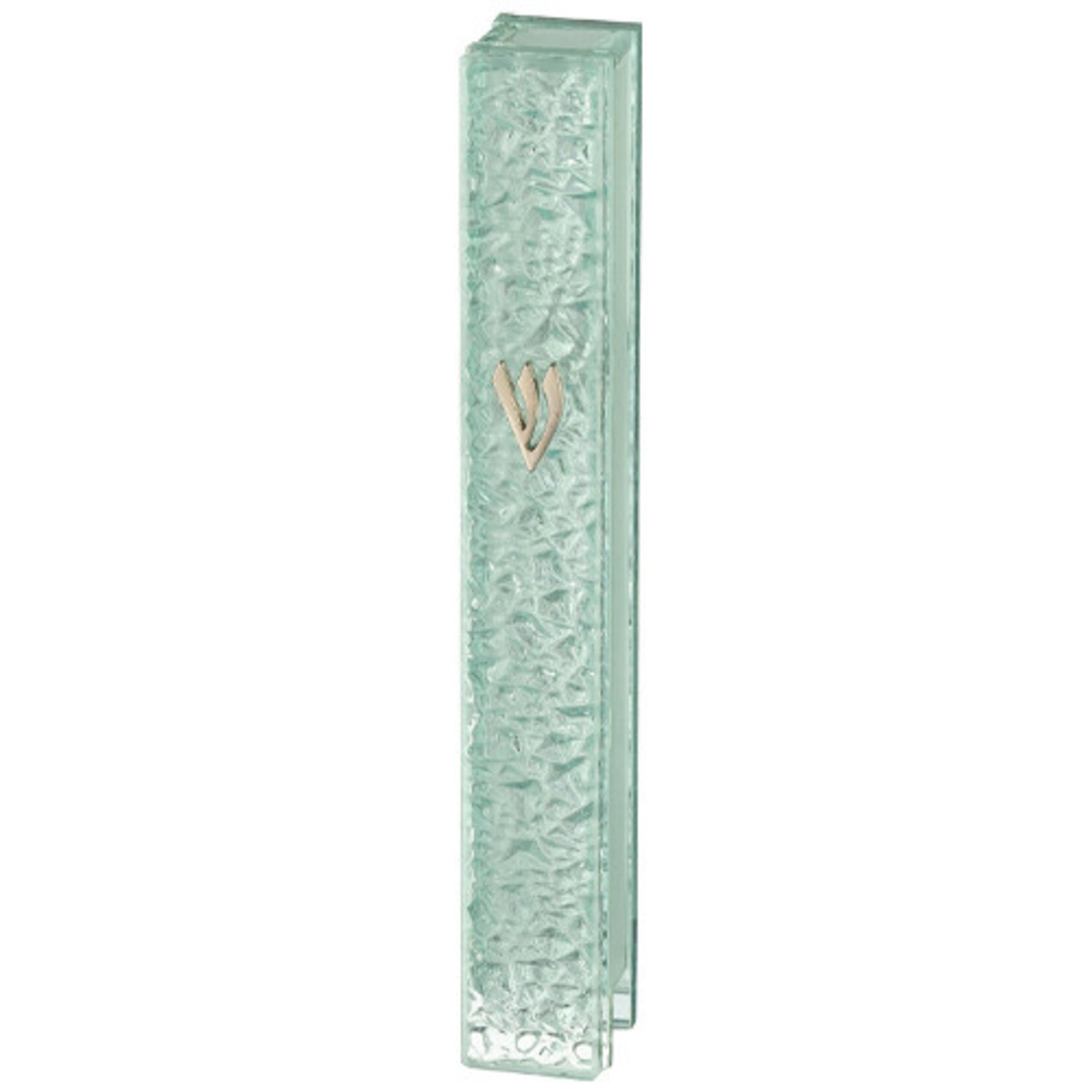 Glass Mezuzah with Silicon Cork 7 cm - "Bubbles" Design