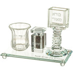 Crystal Havdala Set with Tray  22*11 cm