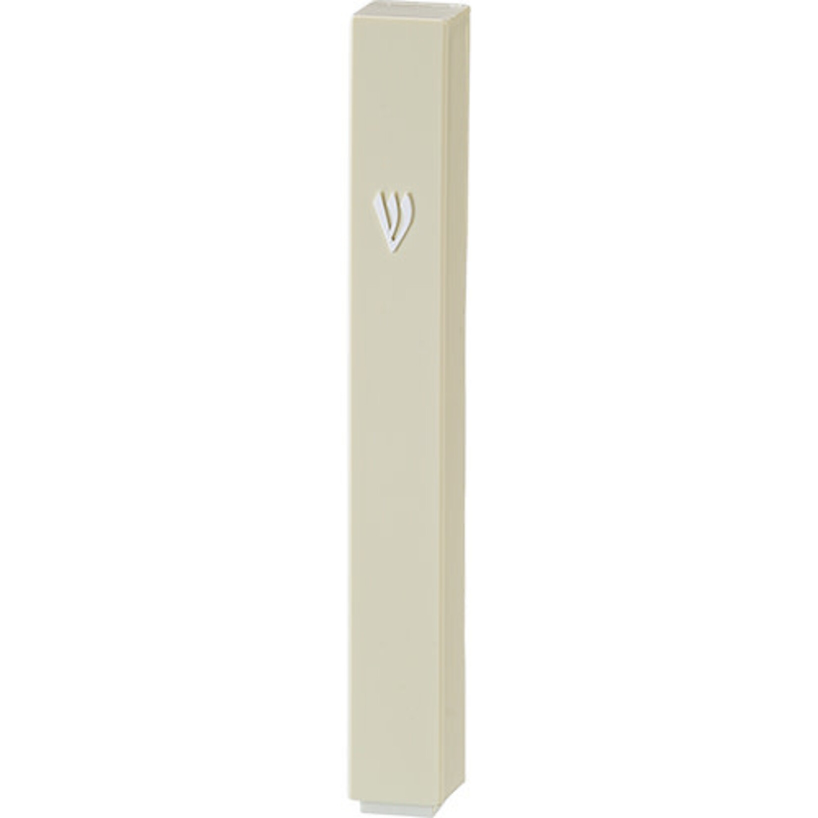 Plastic Mezuzah Beige with Rubber Cork 10 cm