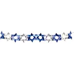 Foil Star of David Garland, 8 feet, Blue and Silver
