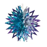 Foil Star Ball, 12 inches, Blue and Silver