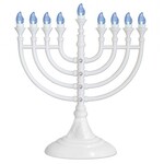 Traditional White LED Menorah