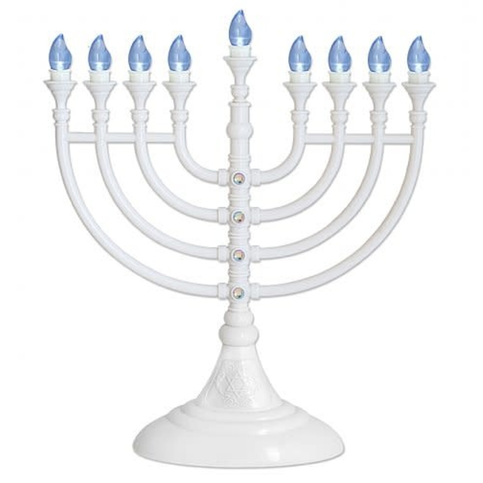 Traditional White LED Menorah