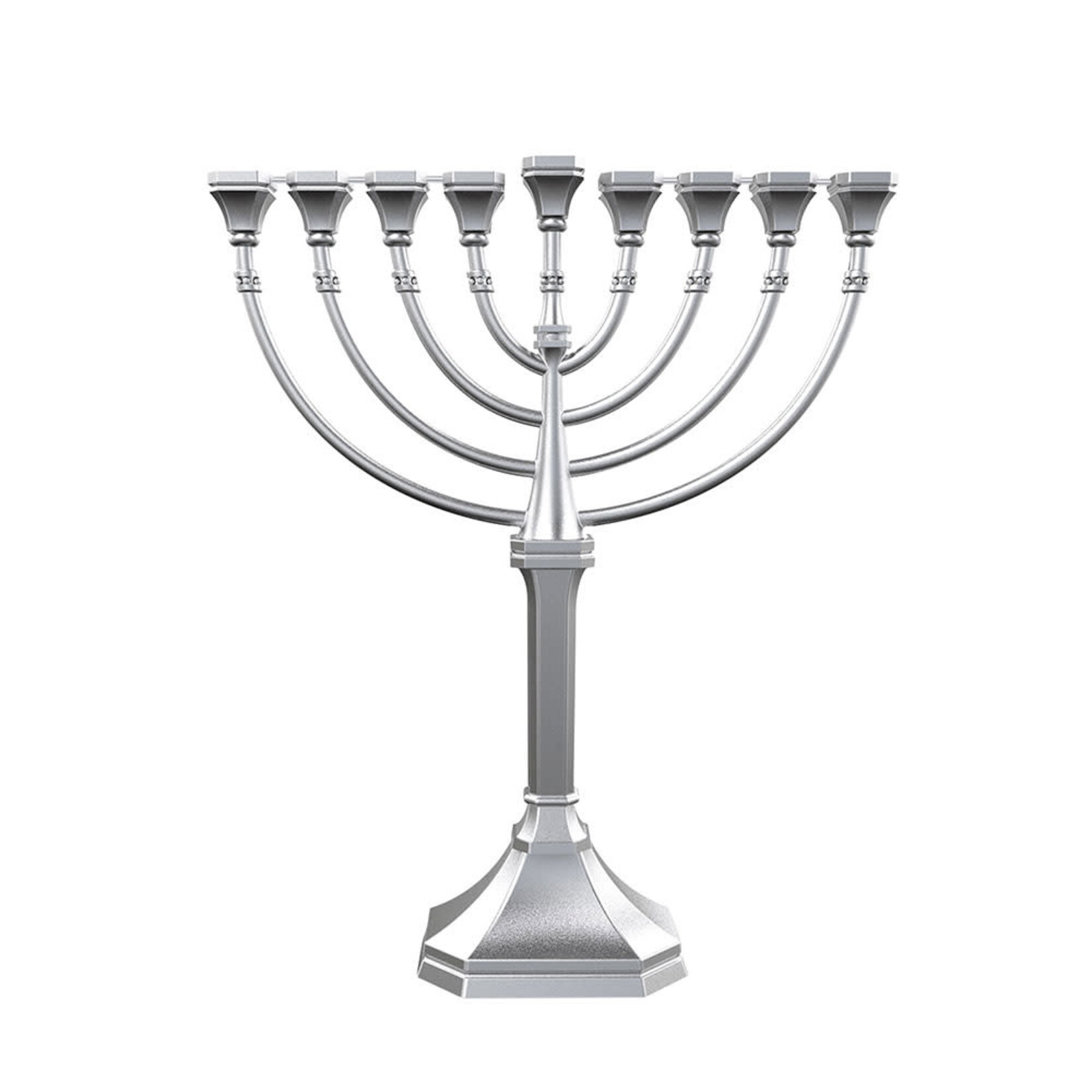Satin Silver Traditional Classic Hanukkah Menorah - Graceous