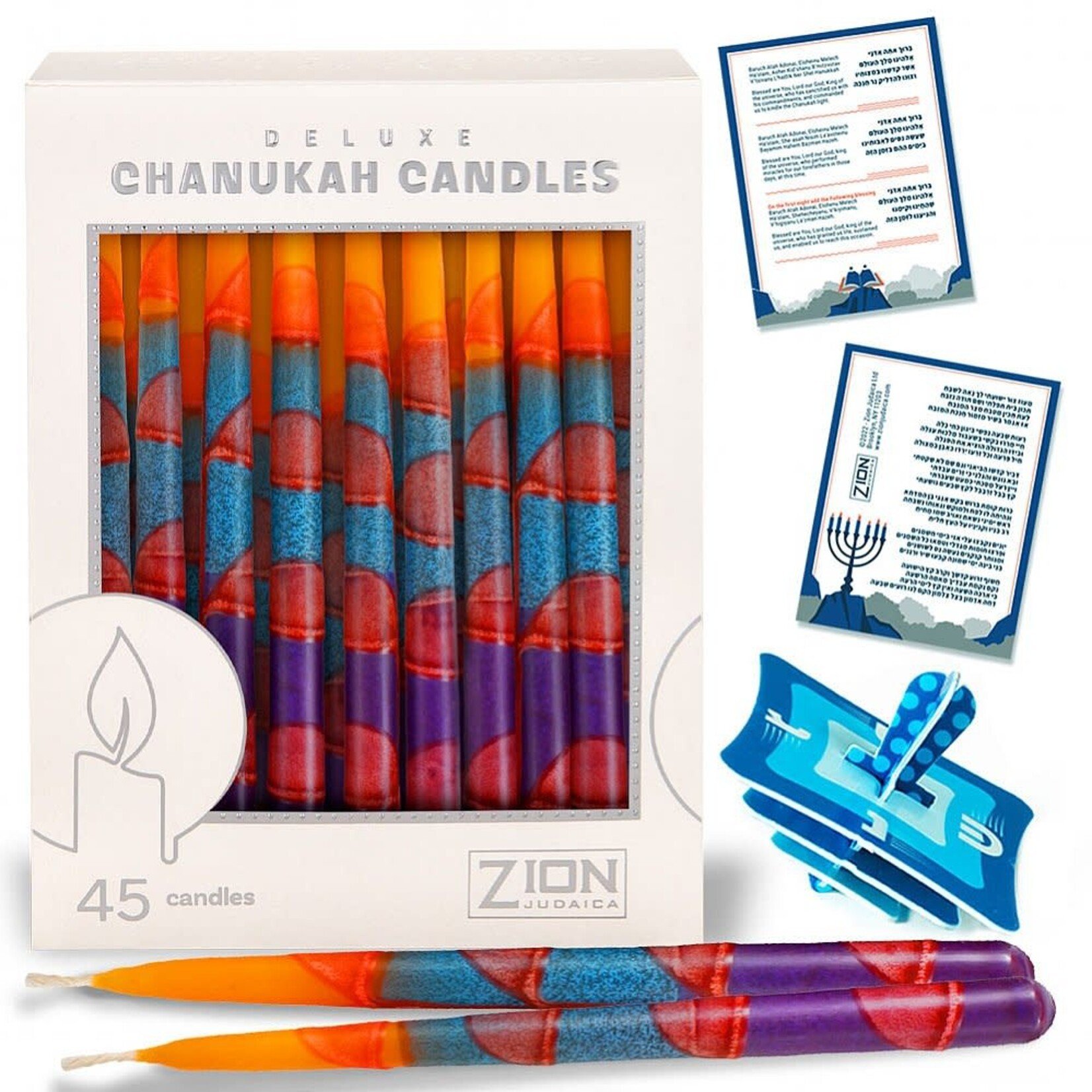 Premium Hand Made and Decorated Hanukkah Candles - Ember & Art