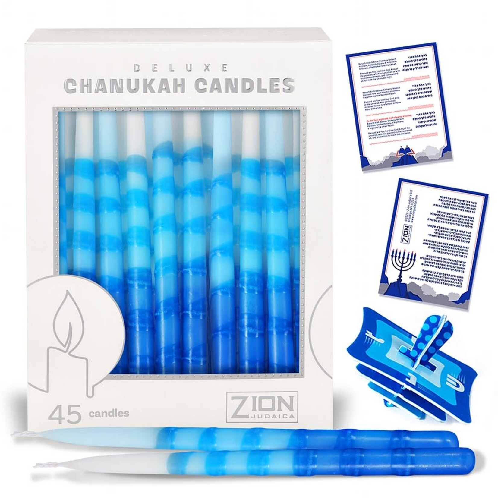 Deluxe Hanukkah Candles Blue elegance - Glacier Breeze