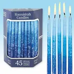 Deluxe Tapered Multi Blue Hued Frosted Hanukkah Candles