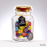 "Jar" Of Dreidels, 25 Decorated Wood Multi Dreidels