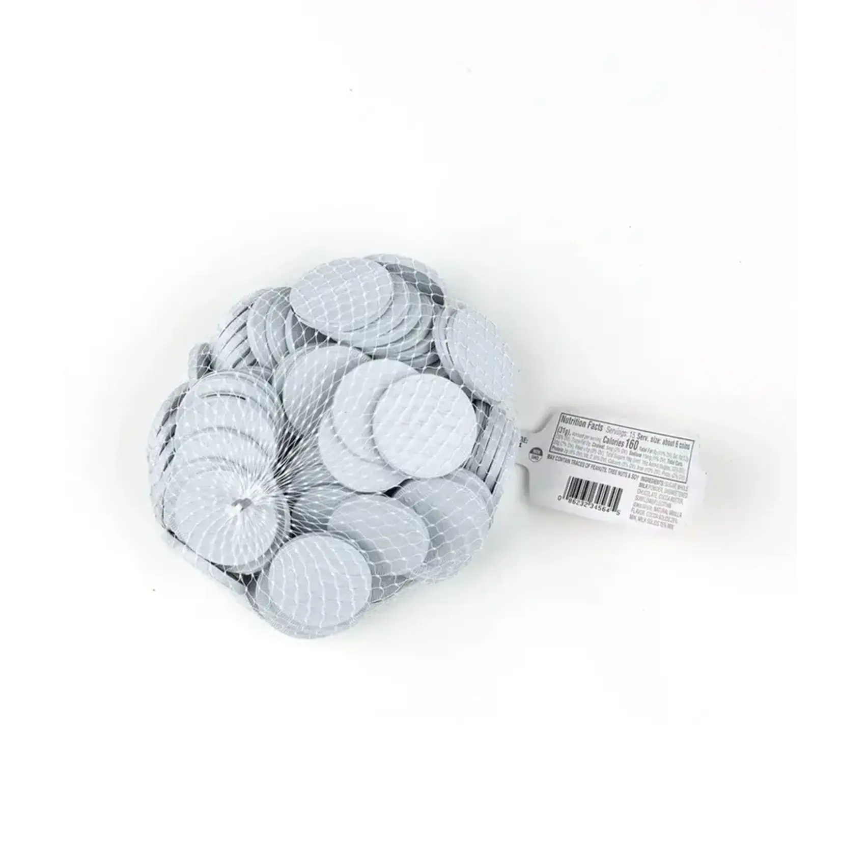 Milk Chocolate Coins, White, 1lb