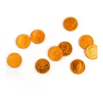 Milk Chocolate Coins, Orange, 1lb