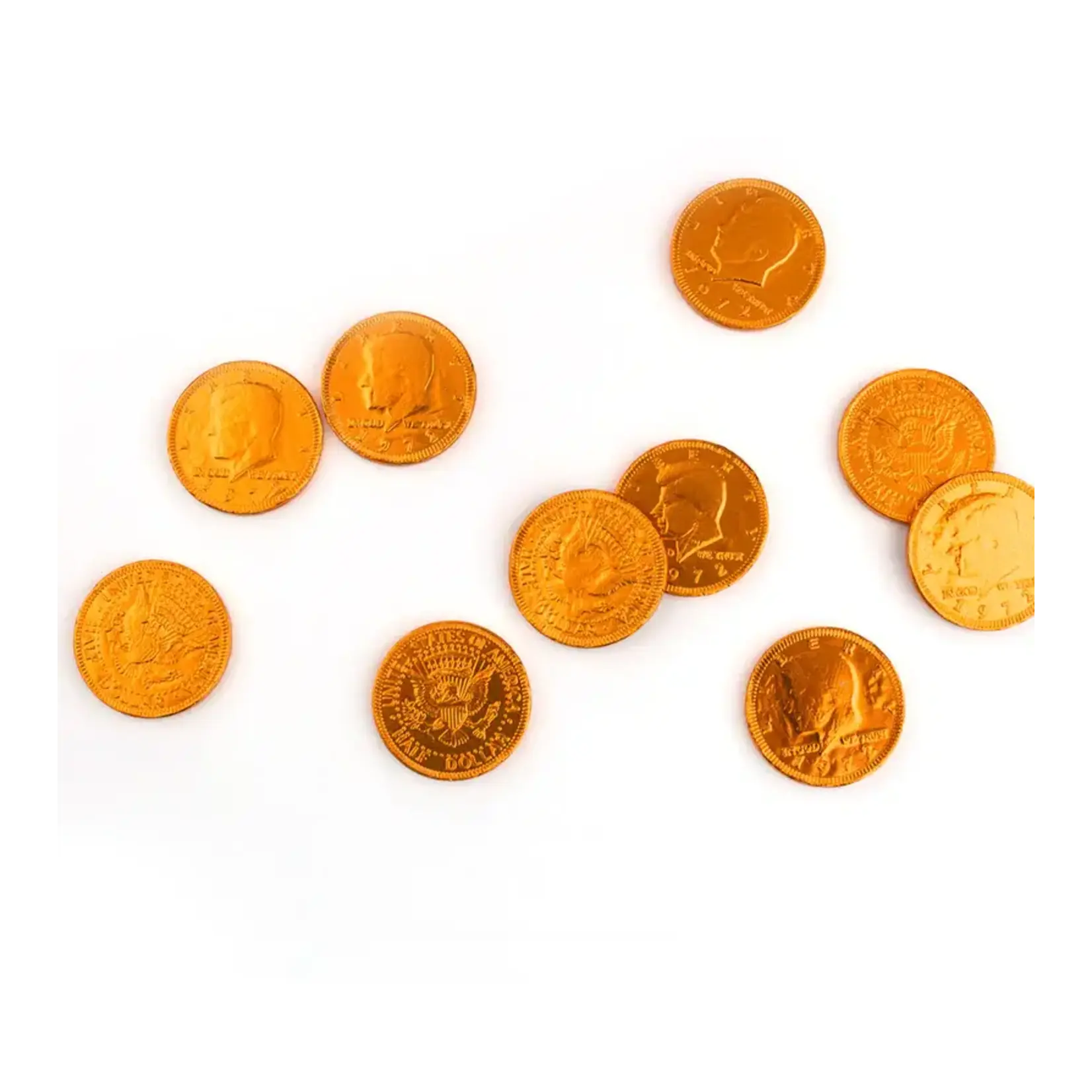 Milk Chocolate Coins, Orange, 1lb