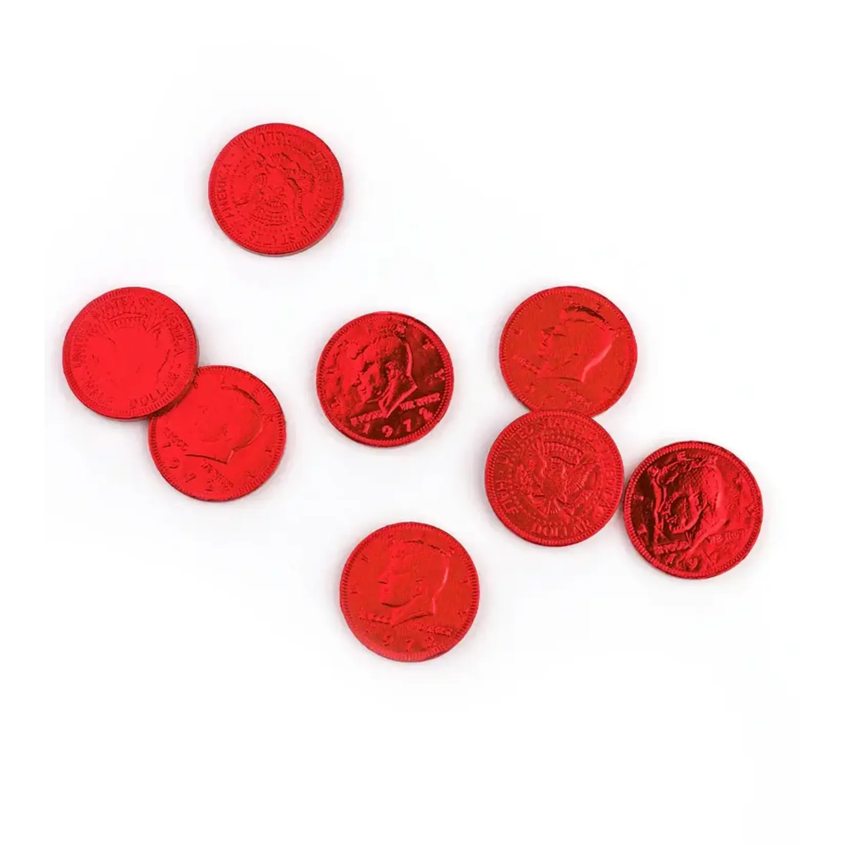 Milk Chocolate Coins, Red, 1lb