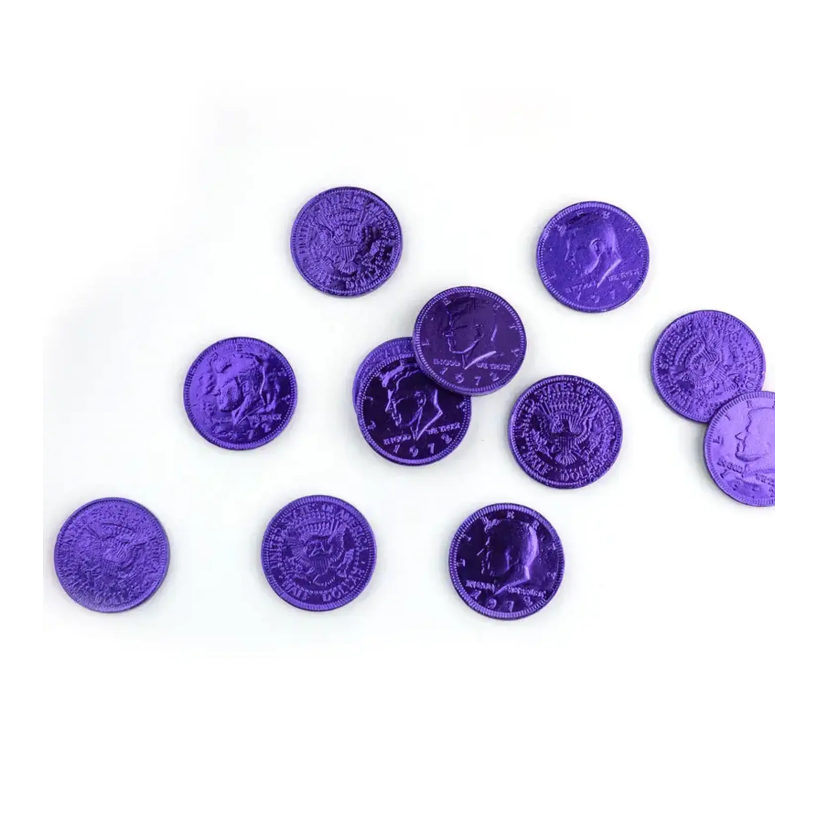 Milk Chocolate Coins, Purple, 1lb
