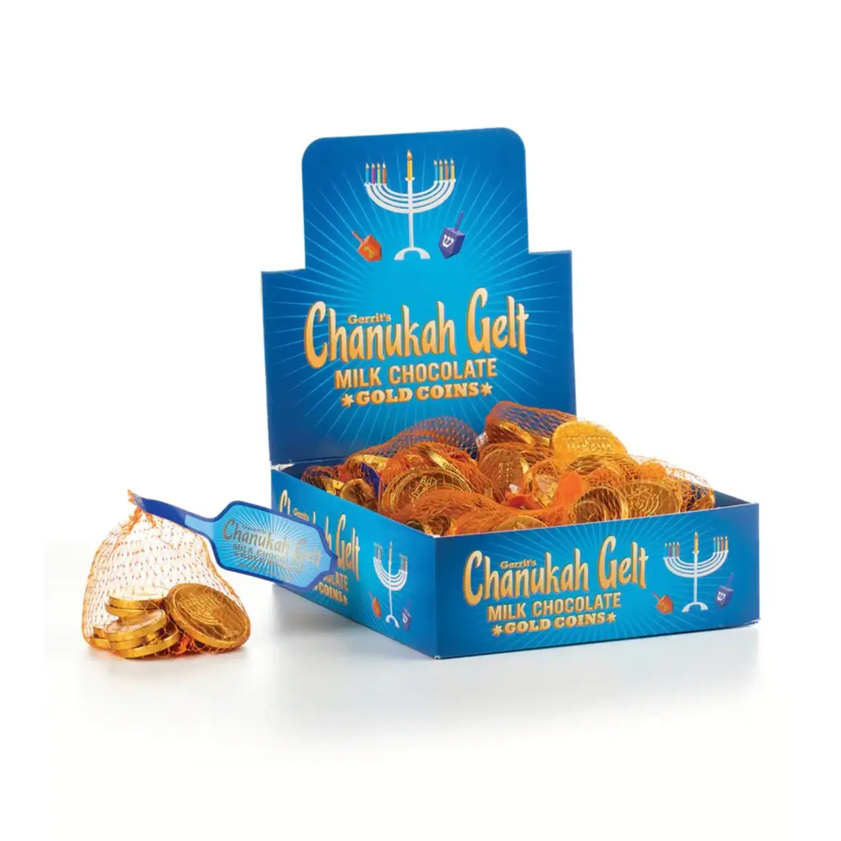 Milk Chocolate Chanukah Gelt - 1.5oz/42.5g Mesh Bag