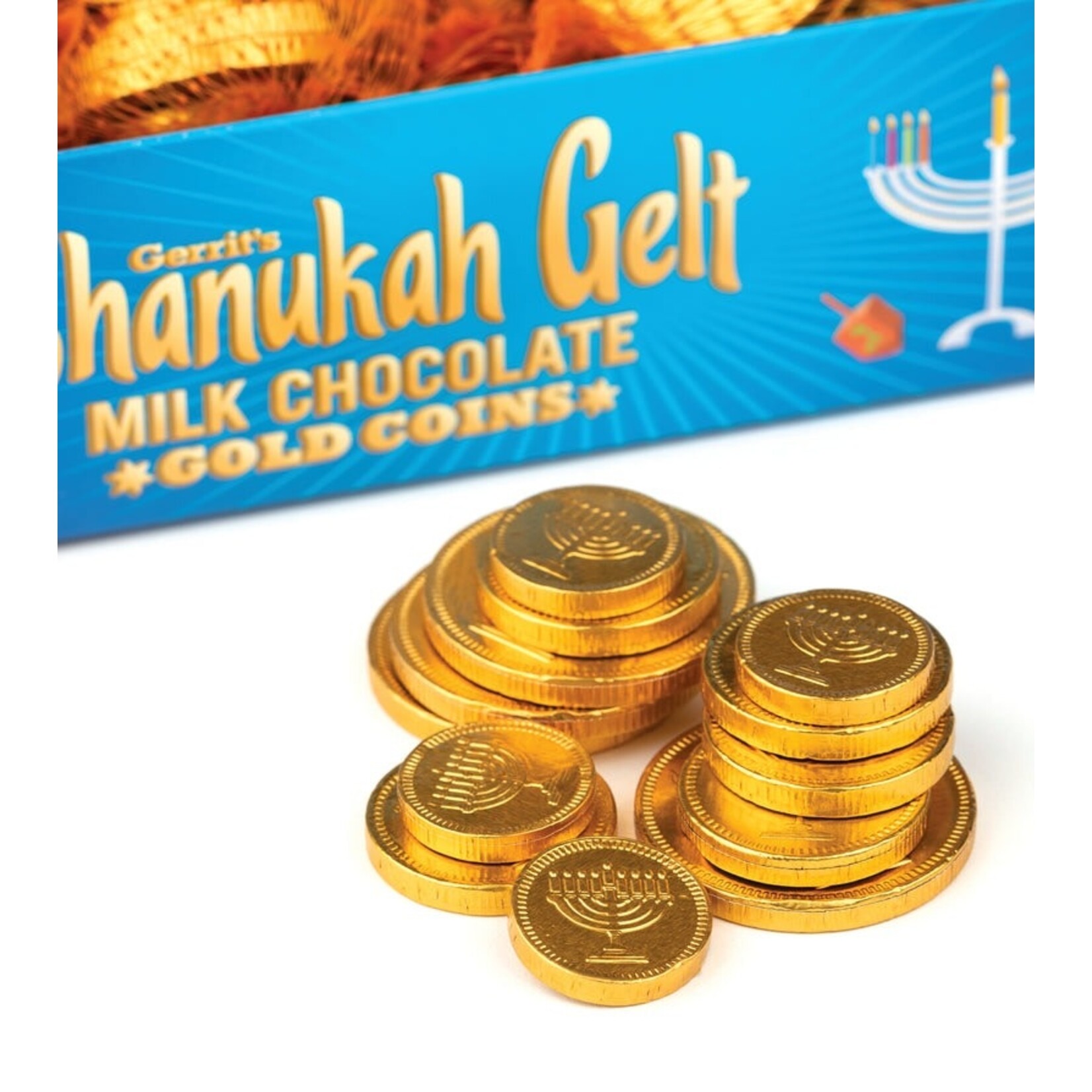 Milk Chocolate Chanukah Gelt - 1.5oz/42.5g Mesh Bag