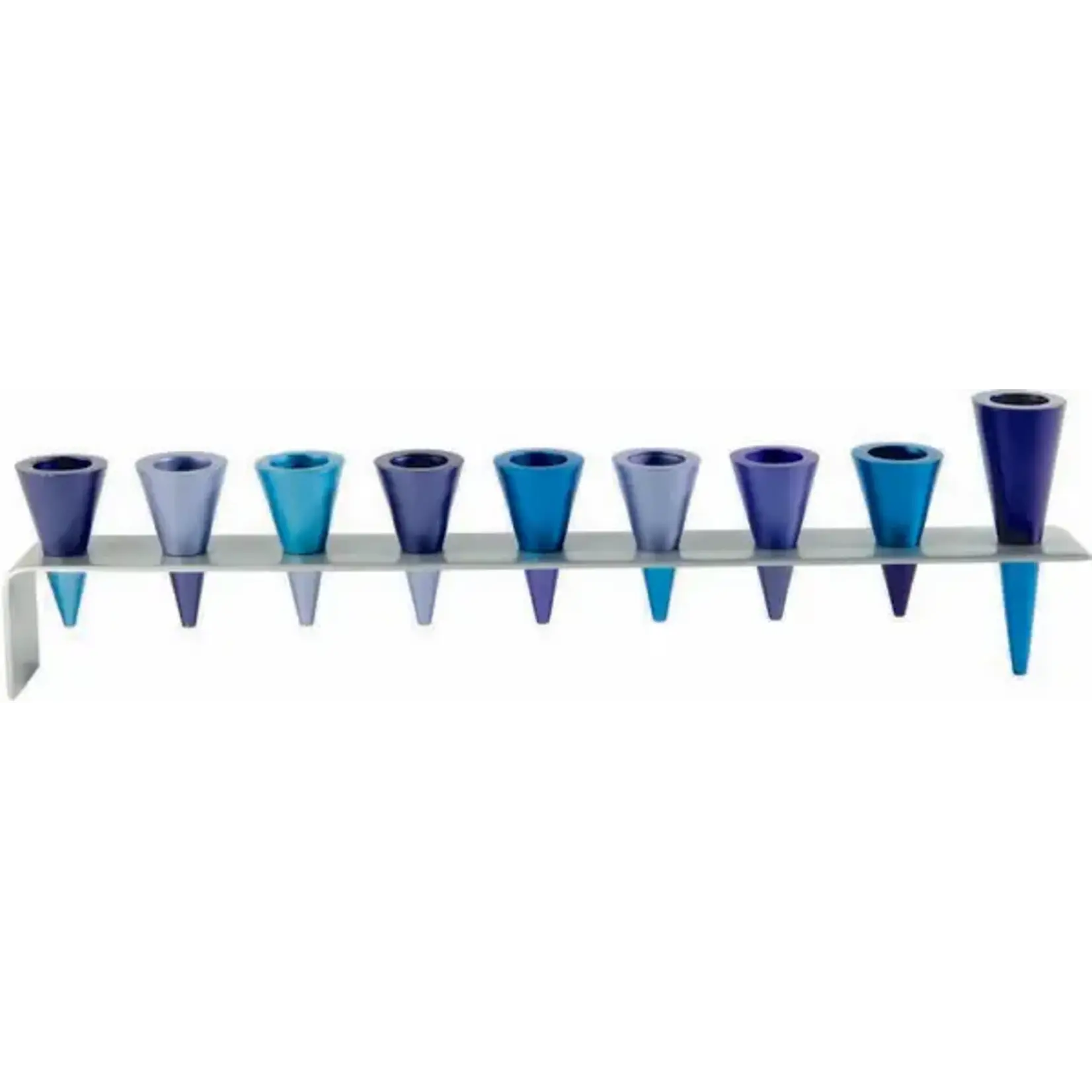 Cones Menorah, Aluminum, Shades of Blue