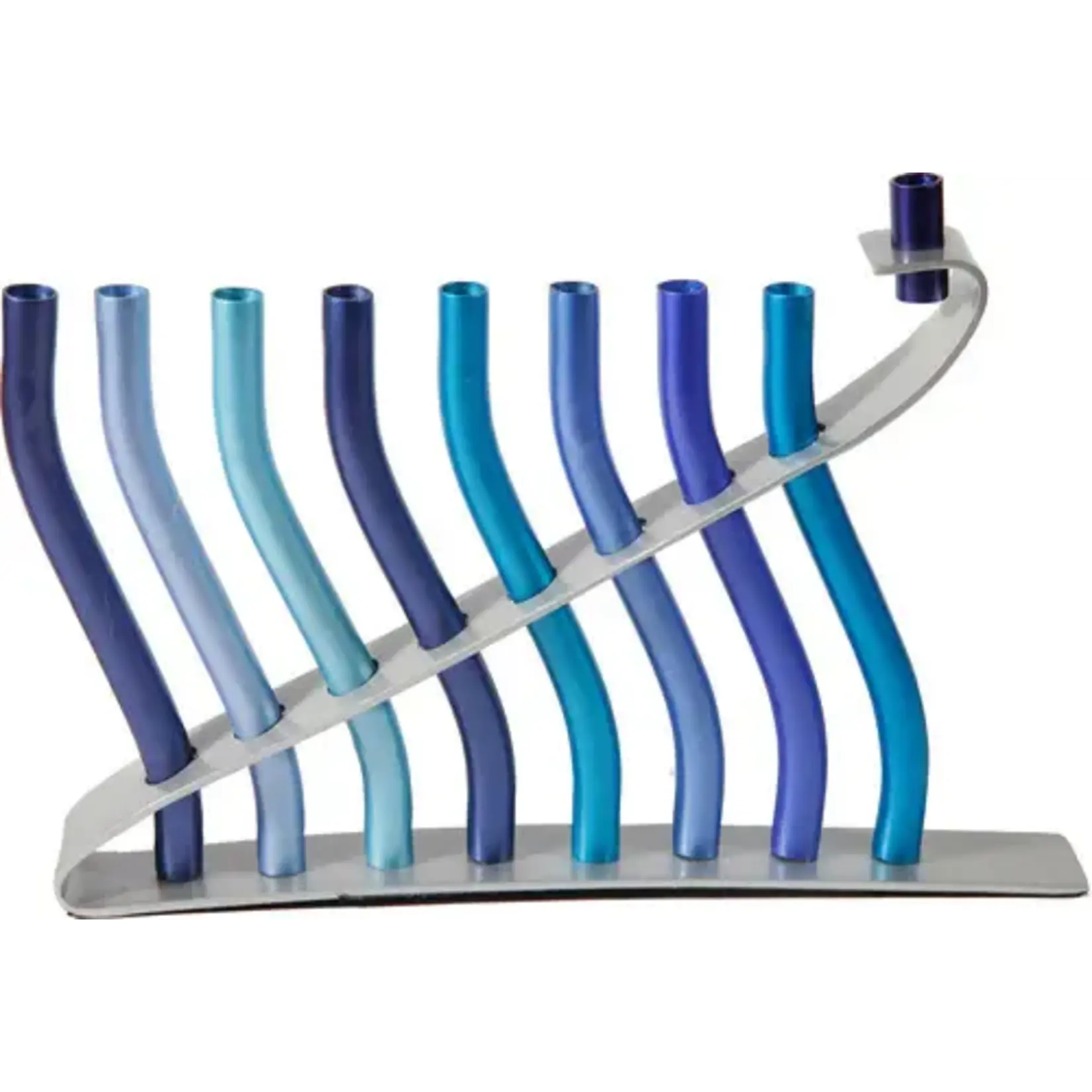 Aluminum Menorah, Blue