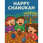 Chanukah Greeting Card, 8-Pack