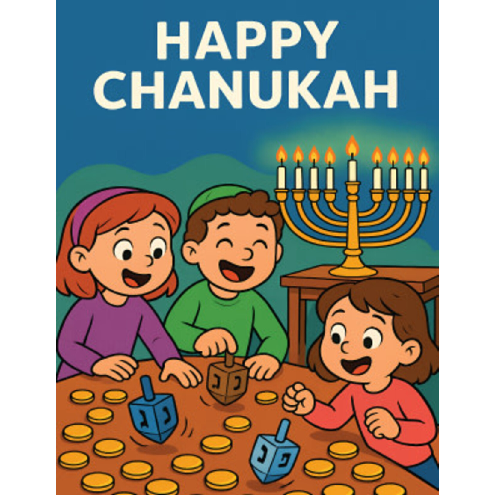 Chanukah Greeting Card, 8-Pack
