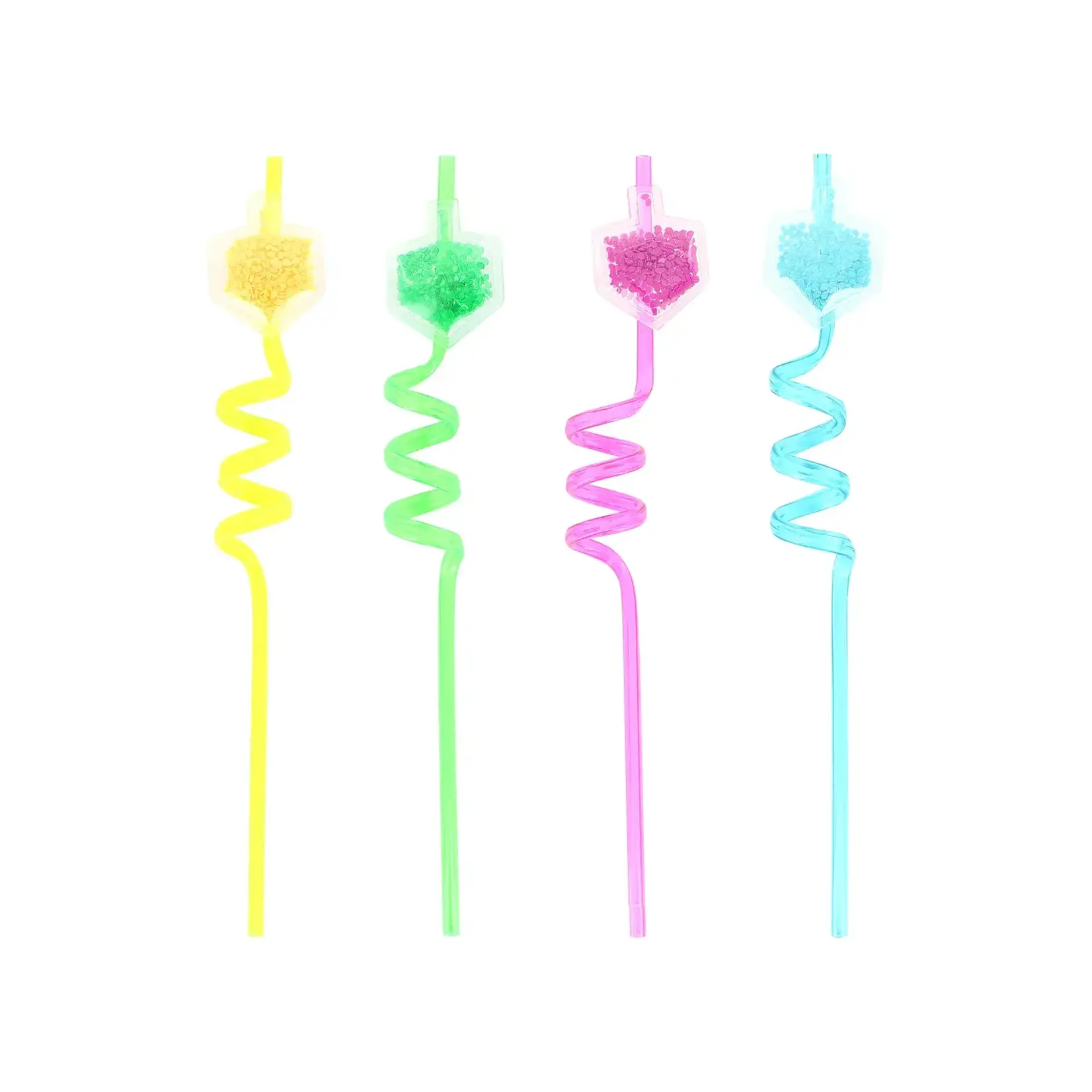 Dreidel Confetti Chanukah Straws