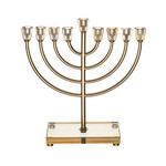 Metal Menorah with Crystal base 36cm