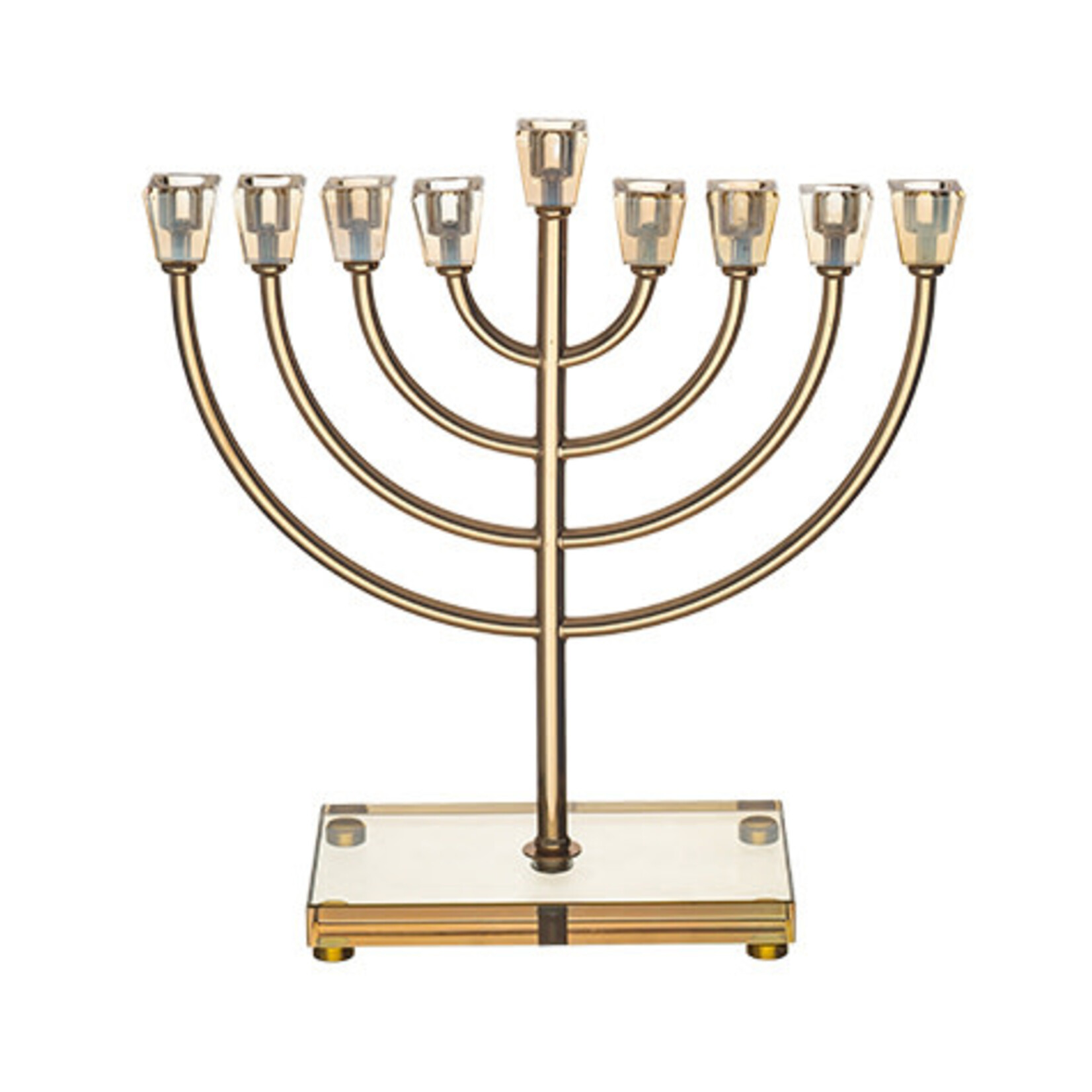 Metal Menorah with Crystal base 36cm