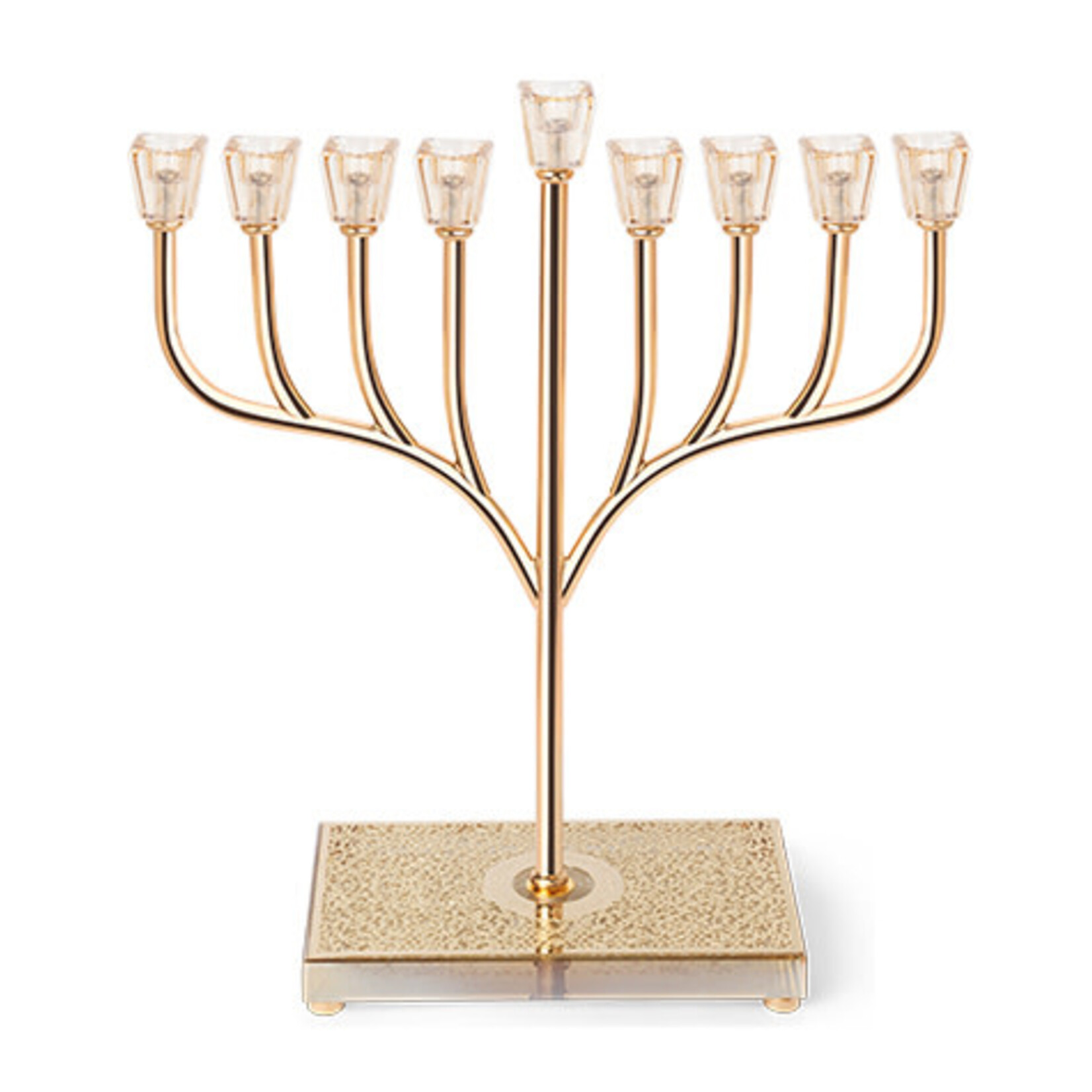 Metal Menorah with Crystal base and Plaque 37cm
