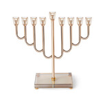 Metal Menorah 32 cm- Rose gold Finish