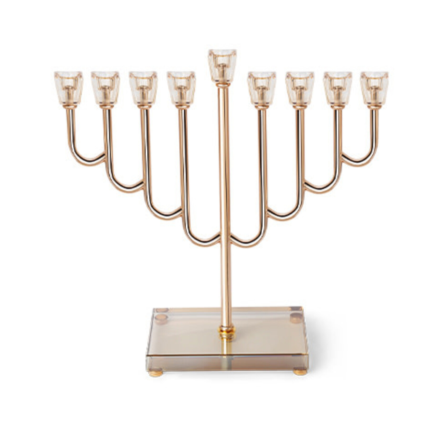 Metal Menorah 32 cm- Rose gold Finish
