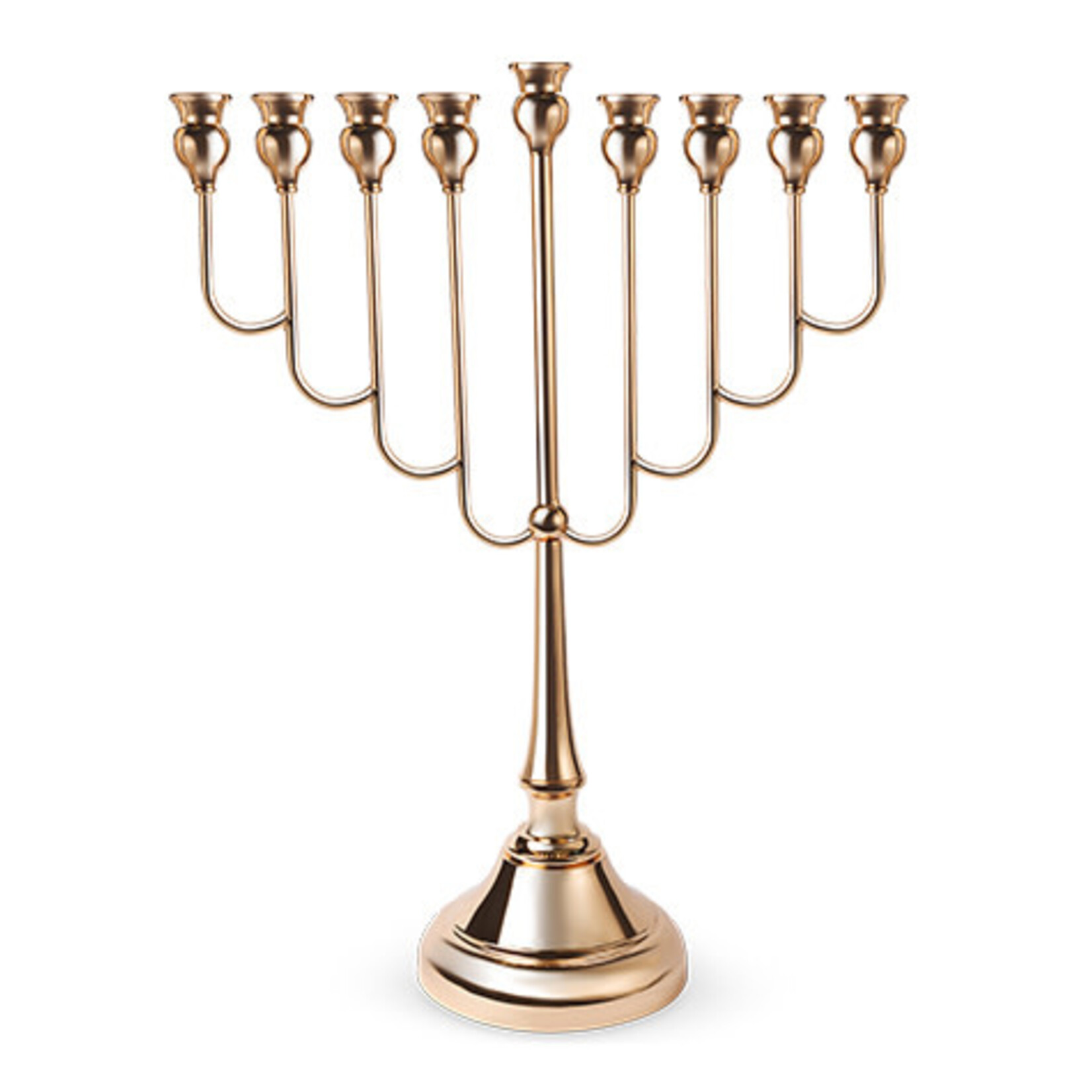 Metal Menorah Rose Gold 64cm with Candle Lighting Prayer Card
