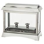Metal and Glass Menorah Box - Silver Colour