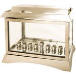 Metal and Glass Menorah Box - Gold Colour