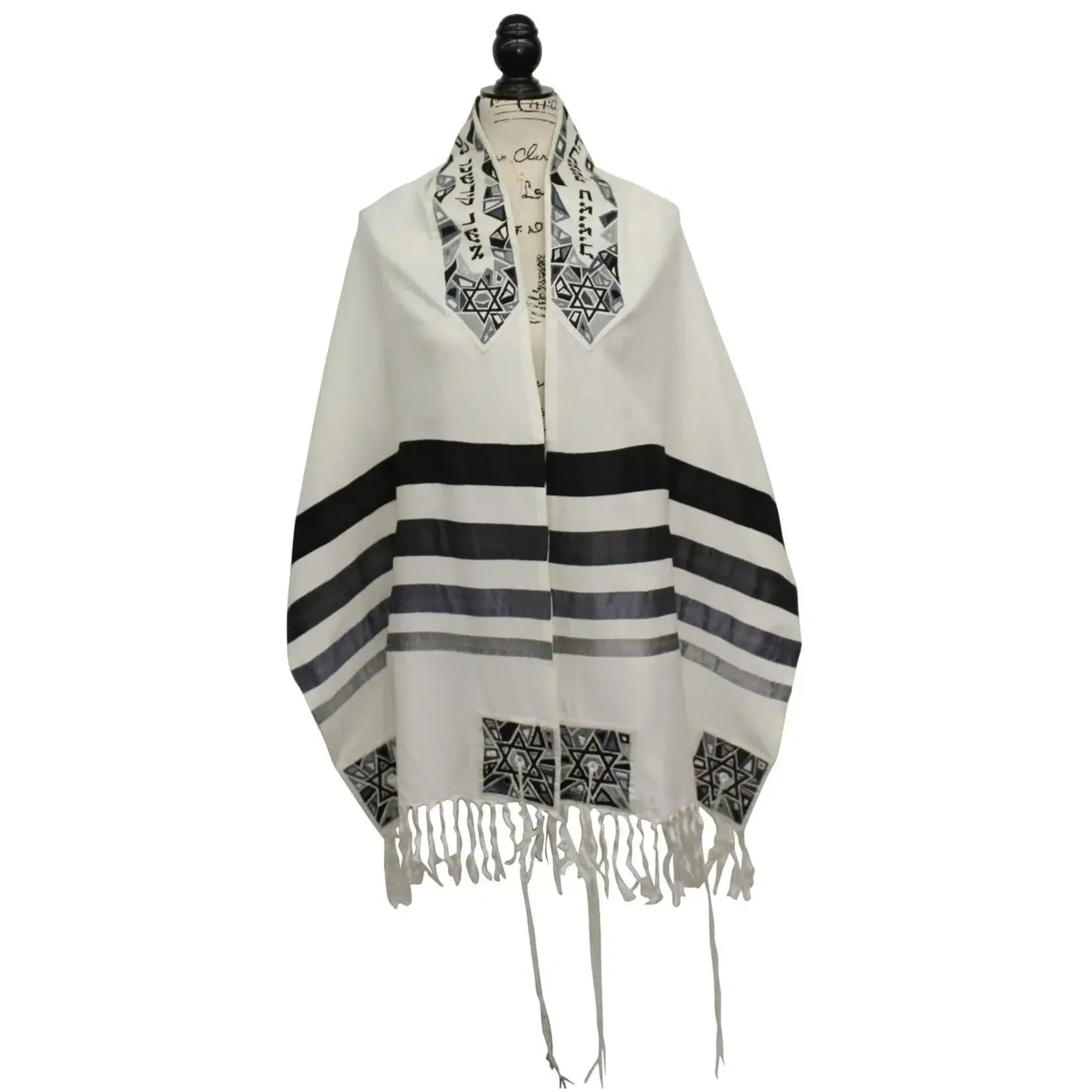 Emanuel Tallit - Shield of (Magen) David - Black / Gray