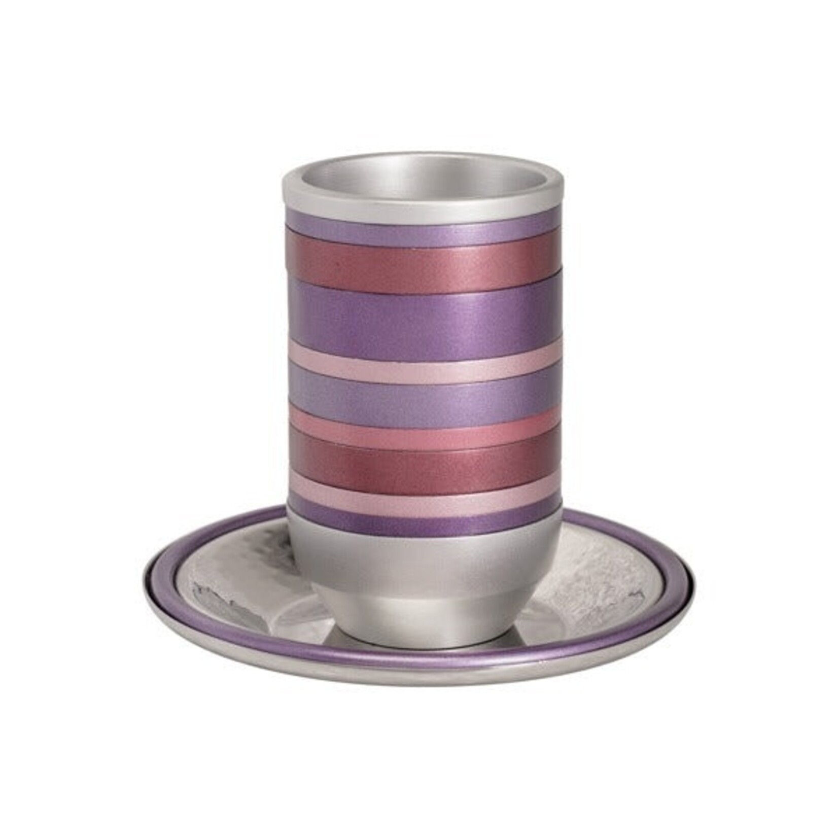 Kiddush Cup with Tray, Rings, Shades of Red/Purple