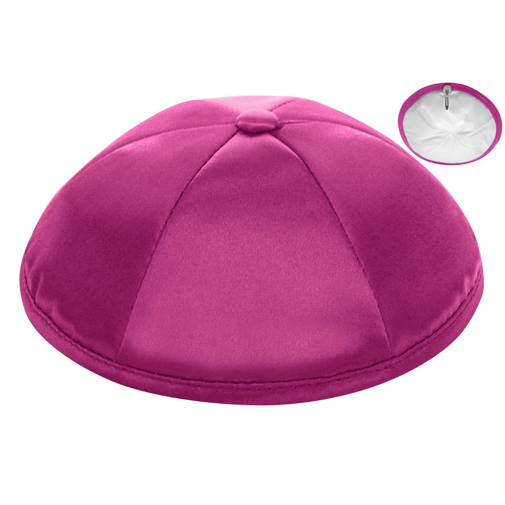 Deluxe Fuchsia Satin Kippah
