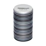Tzedakah Box, Aluminum Disc Design, Shades of Grey