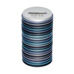 Tzedakah Box, Aluminum Disc Design, Shades of Blue