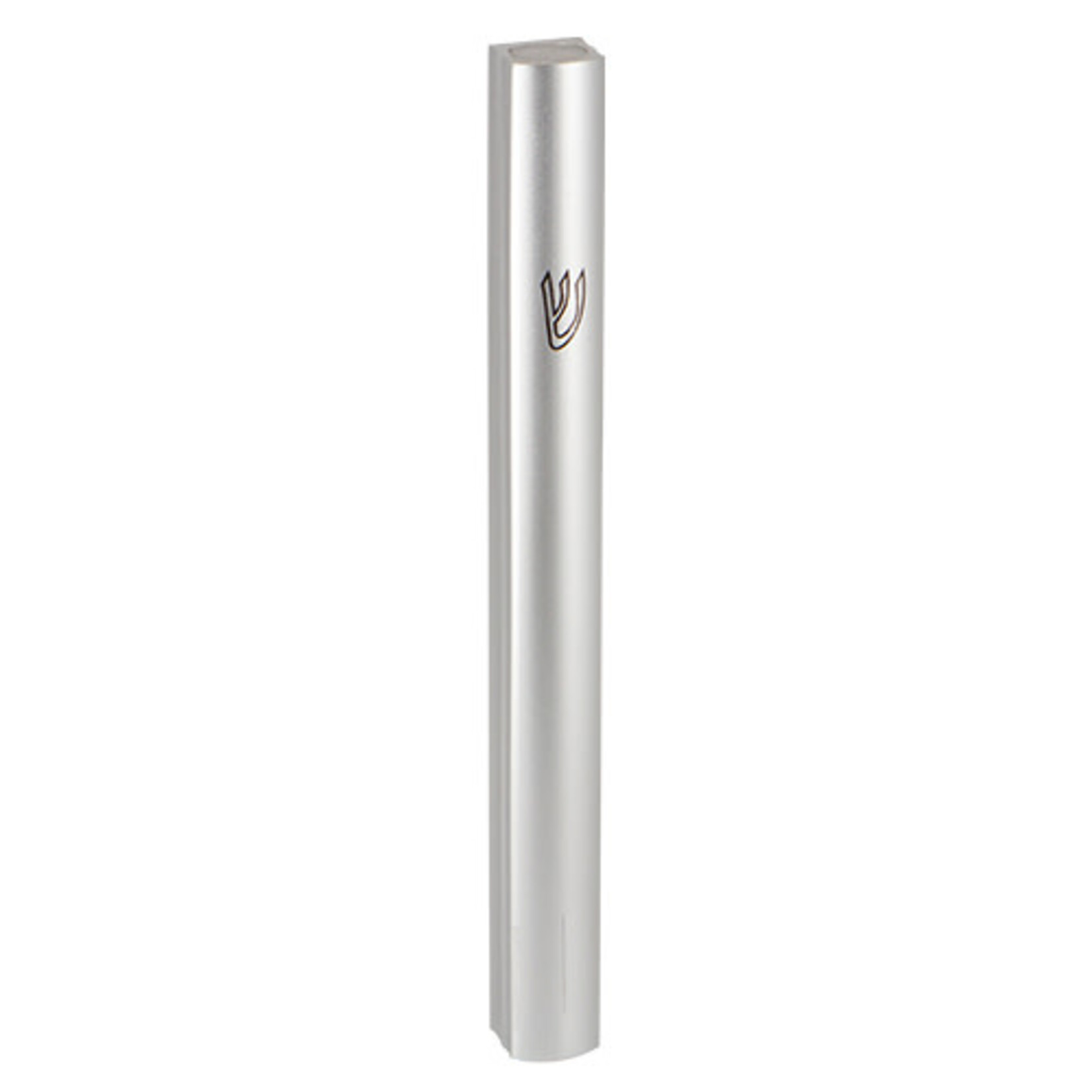 Silver Aluminum Semi-Round Mezuzah 12 Cm