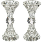 Crystal Shabbat Candlesticks 13 cm