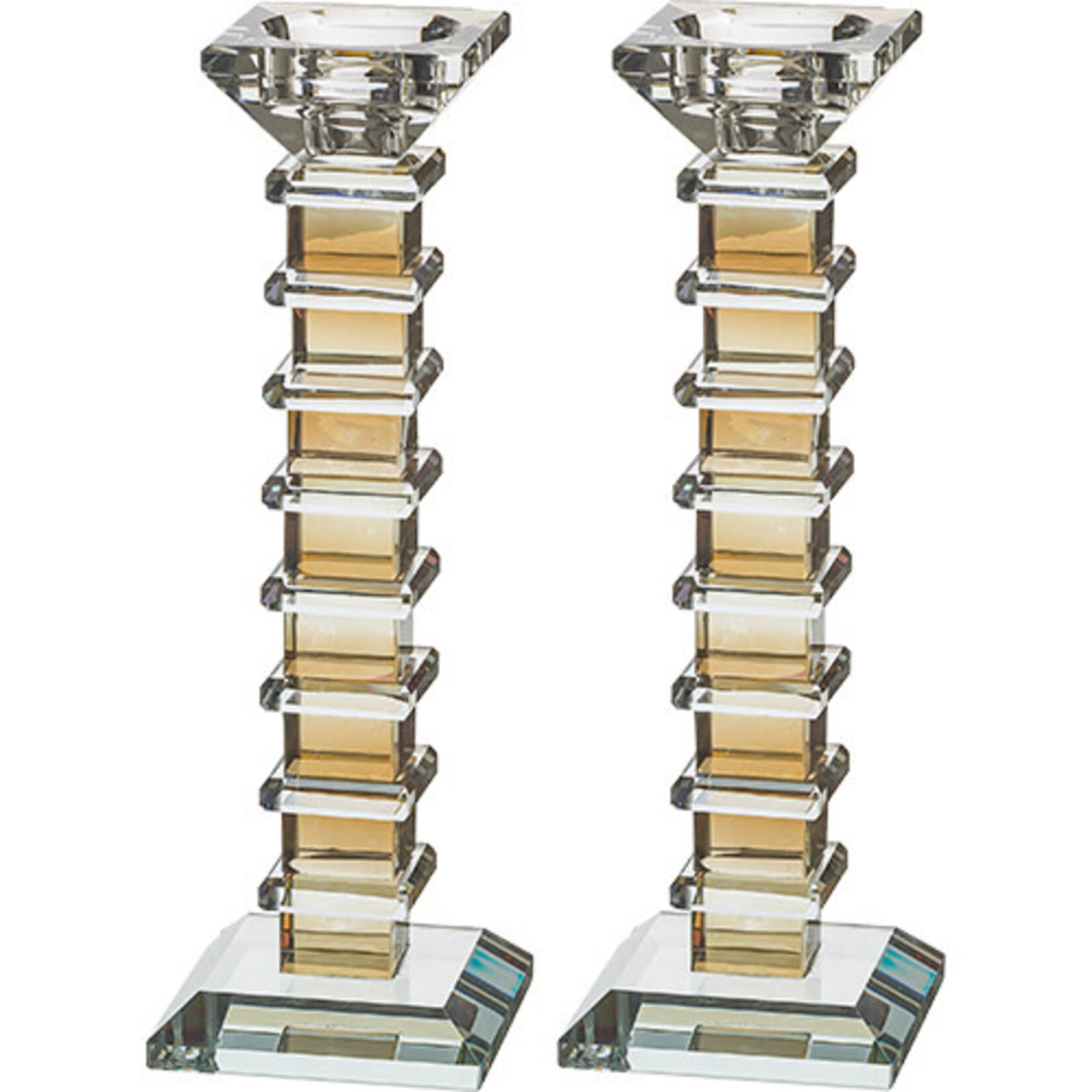 Tall Crystal Shabbat Candlesticks 22.5CM