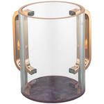 Clear Modern Washing Cup with Purple Marble Base and Rose Gold Handles