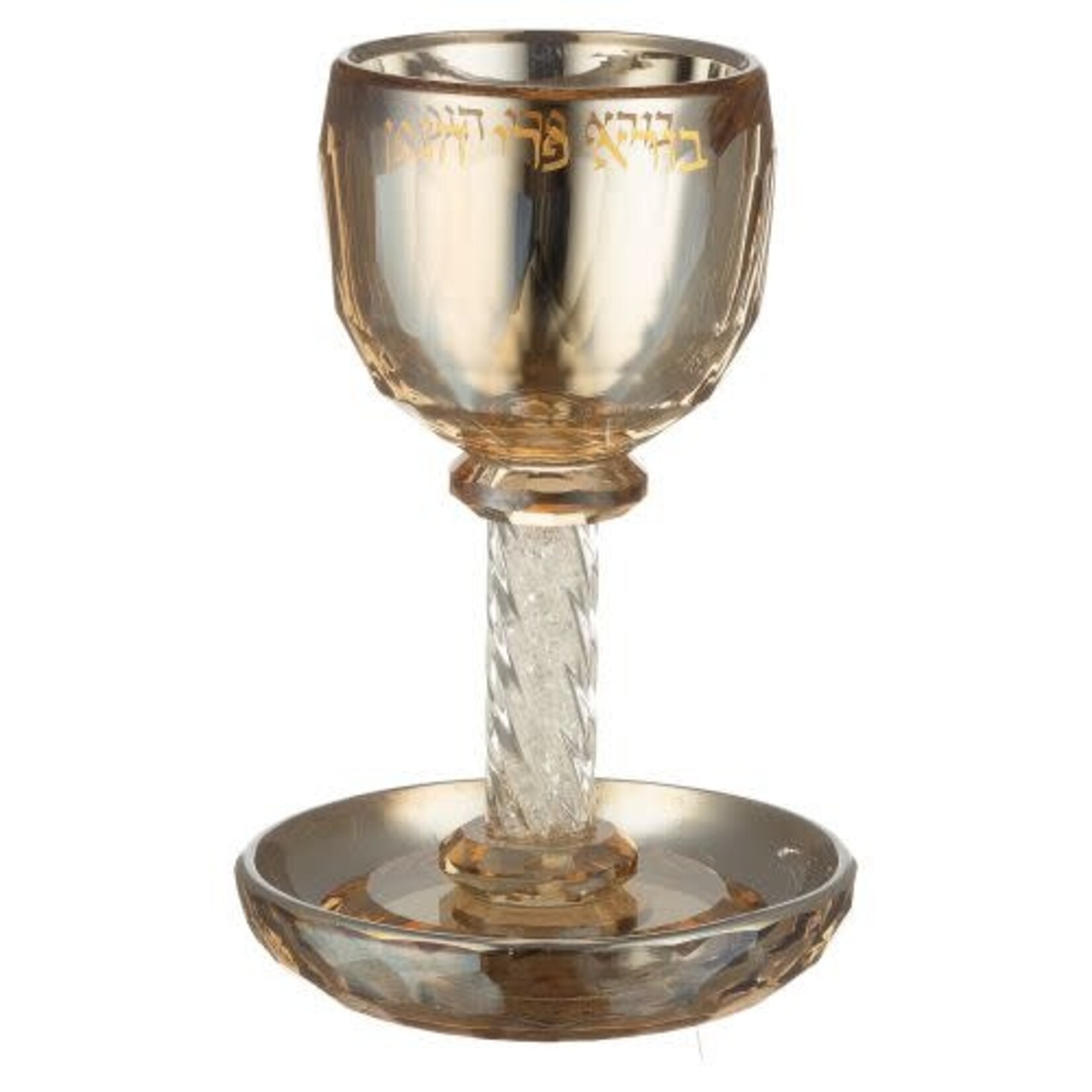 Gold Stemmed Crystal Kiddush Cup 3.4oz